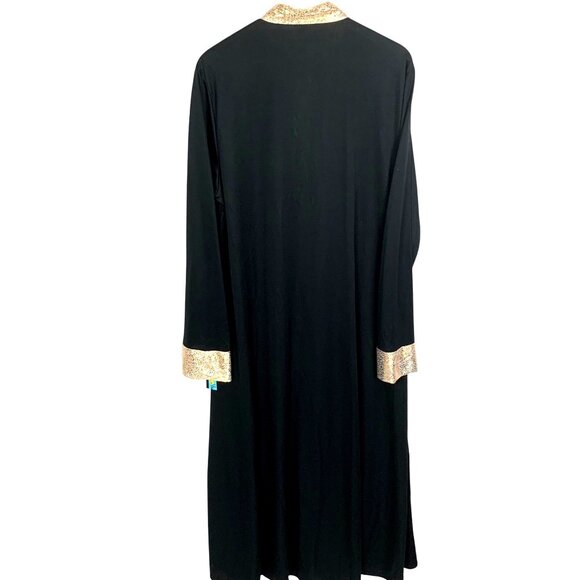 Body Wrappers Stained Glass Robe M Praise Dance Black Gold Trim Worship Clergy - Picture 5 of 11